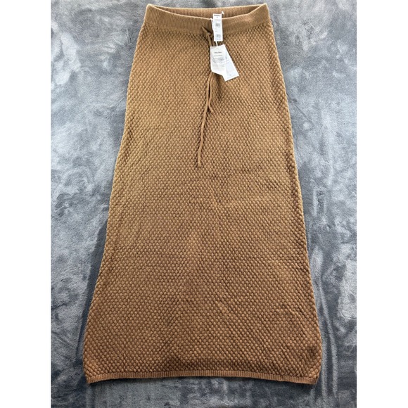 Rhythm Jossie Knit Maxi Skirt Brown Textured Drawstring Boho - Picture 2 of 5